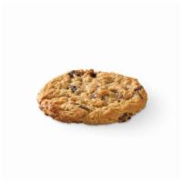 Chocolate Chunk Cookie  · Huge chunks of chocolate nestled in a big oatmeal cookie. | 450 Calories | V