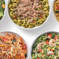 Italian Classics · Penne Rosa with Parmesan-Crusted Chicken, Pesto Cavatappi with Grilled Chicken, Cavatappi Le...