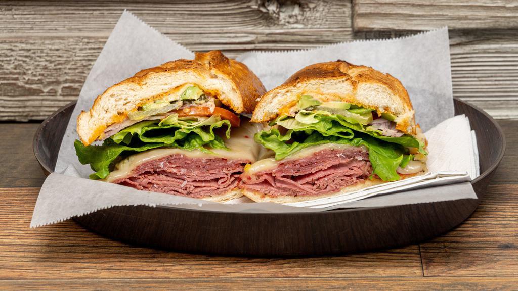 Ami-Cado · Lean Pastrami, Salami, Avocado, Pepper Jack Cheese, Lou's Special Sauce, on a Soft & Sweet Roll