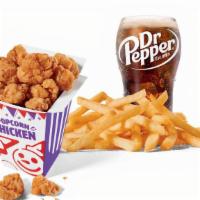 Large Classic Popcorn Chicken Combo · Includes large French Fries and your choice of large drink.