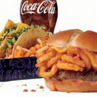 Sriracha Curly Fry Burger Munchie Meal · We’ve all thought it, but only Jack did it. Curly fries on a cheeseburger. That’s right. Thi...