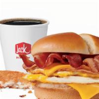 Ultimate Breakfast Sandwich Combo · Includes hash browns and your choice of a large drink.