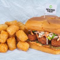 Beyond® The Hot Chick Combo · Beyond® The Hot Chick sandwich with a choice of fries, tots, hot fries or hot tots.