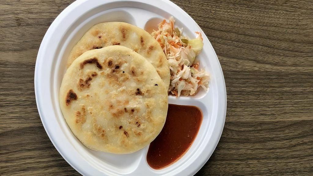 Cheese Pupusas · All cheese pupusa served with curtido and mild salsa