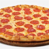 pepperoni  Pizza · red sauce, mozzarella cheese, pepperoni