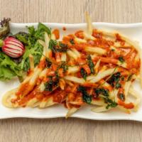 TANDOORI CHILLI FRIES · Chilli fries mixed with tandoori sauce