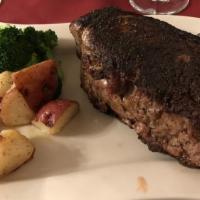 New York Steak · For the New York steak lovers lightly seasoned panseared finish in the broiler topped with s...