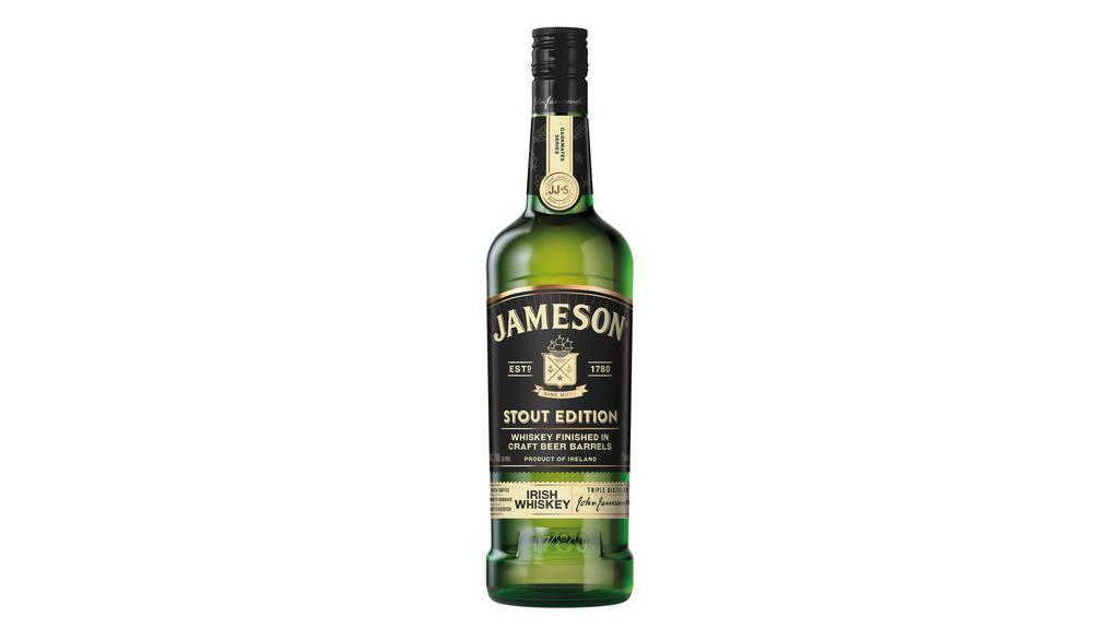 Jameson Caskmates Stout Irish Whiskey Bottle (750 ml) · Jameson Caskmates Stout Edition masterfully combines the best of blended Irish whiskey and Irish craft beer. This spirit begins as Jameson's classic whiskey, and then ages in craft beer-seasoned barrels for a smooth and rich finish.