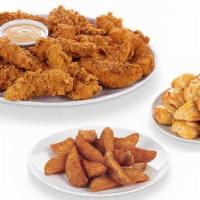 Cajun Tenders Family Meal Deal · This platter comes with 12 Cajun Tenders, 6 biscuits, and an order of family wedges. Perfect...