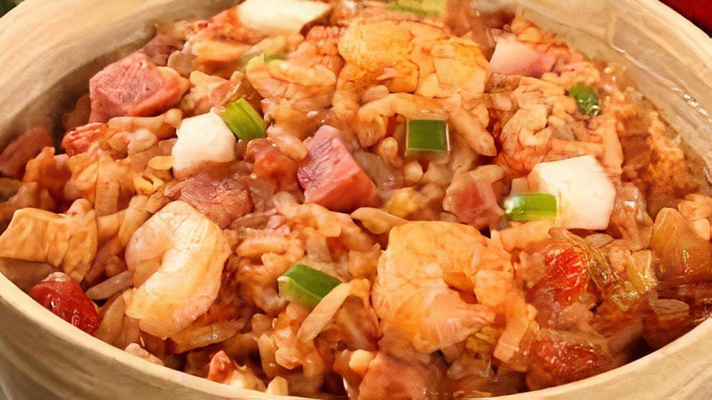 Jambalaya · Krispy Krunchy® chicken pieces, sausage along with celery, onion, and green pepper flavors mixed with rice will warm you up and brighten your day with just one bite.