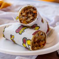 Super Burrito with Everything · Choice of meat, rice, beans, guacamole, sour cream and cheese.