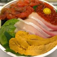 Four Item Bowl · Taking orders from Sancha Sushi  All bowls come with a bed of seaweed rice, avocado, cucumbe...