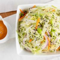 Fresh Mix Salad (Side) · Shredded lettuce, shredded cabbage, julienne carrots, julienne onions, edamame beans, and to...
