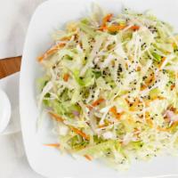 Fresh Mix Salad (Full) · Shredded lettuce, shredded cabbage, julienne carrots, julienne onions, edamame beans, and to...