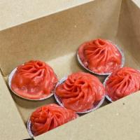 MA LA XIAO LONG BAO (5) 麻辣小笼包 · Minced pork meat marinated in Sichuan peppercorn and chili pepper filled with soup served wi...