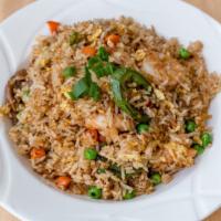 House Spicy Fried Rice / 麻辣炒饭 · A combination of shrimp, beef and chicken fried rice stir-fried with eggs, peppercorn powder...
