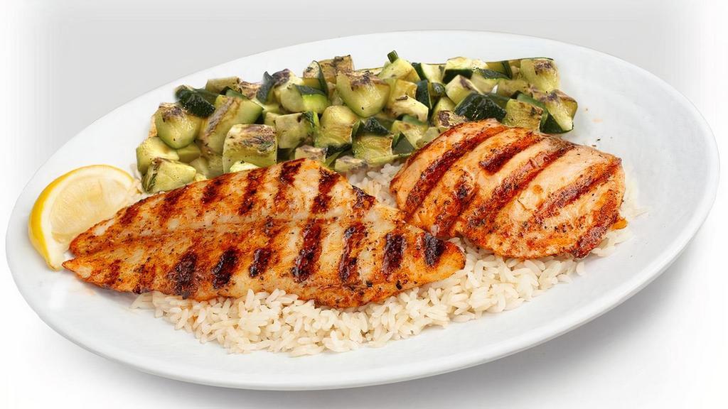 Salmon & Swai Combo · Our two customer favorites in one dish, served with the toppings of your choice.