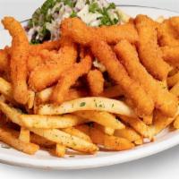 Breaded Calamari Plate · Not your basic calamari…these are thick strips, lightly breaded and quick-fried.  Top with t...