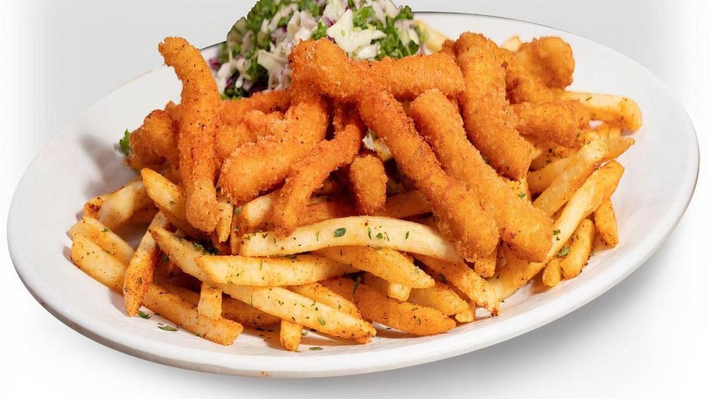 Breaded Calamari Plate · Not your basic calamari…these are thick strips, lightly breaded and quick-fried.  Top with tangy cocktail sauce from our fresh flavor bar.