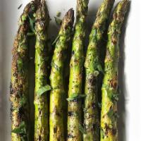 Grilled Asparagus · Topped with Lime Vinaigrette