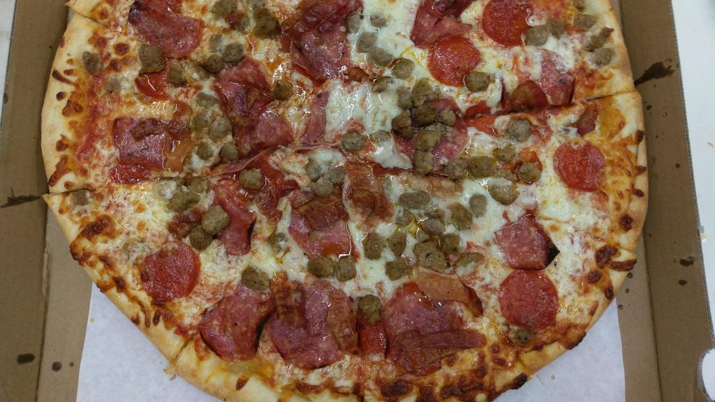 6. Glen Park All Meat · Ground beef, pepperoni, ham, sausage, salami, canadian bacon.