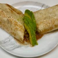 Super Veggie Burrito · Flour tortilla, beans, cheese, avocado, and fresh salsa.