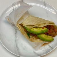 Super Veggie Taco · Corn tortillas, beans, cheese, fresh salsa, and avocado.