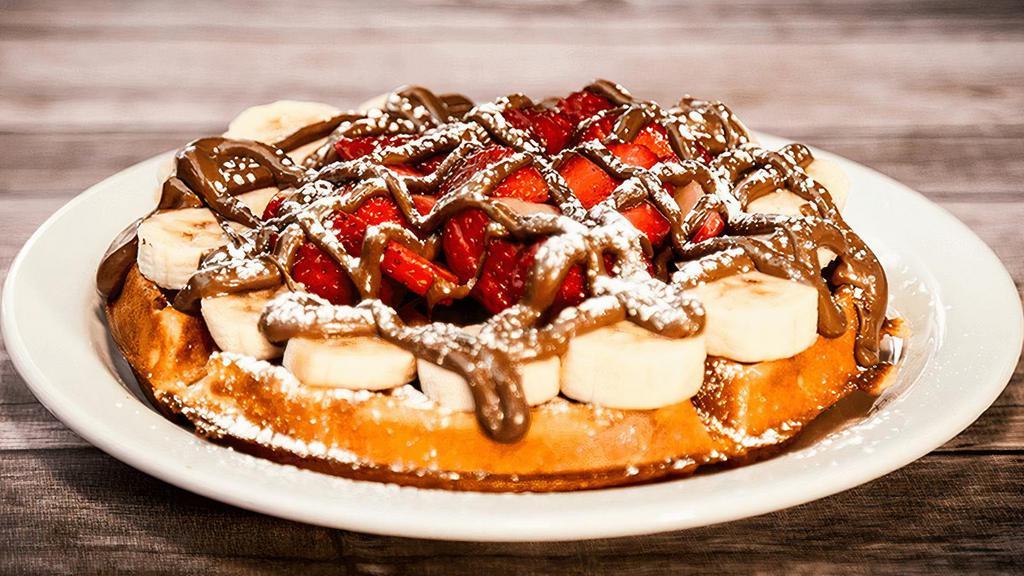 Plain Waffle · topped with powdered sugar, side syrup. 🅥=Vegetarian
