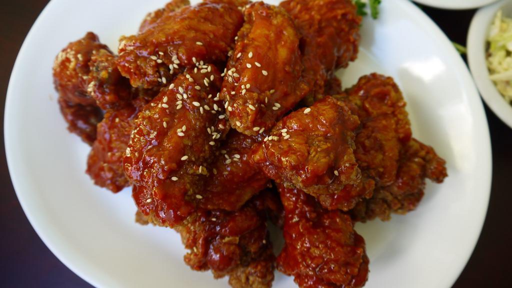 5. Hahn's Spicy Chicken · Korean chili paste sauce.