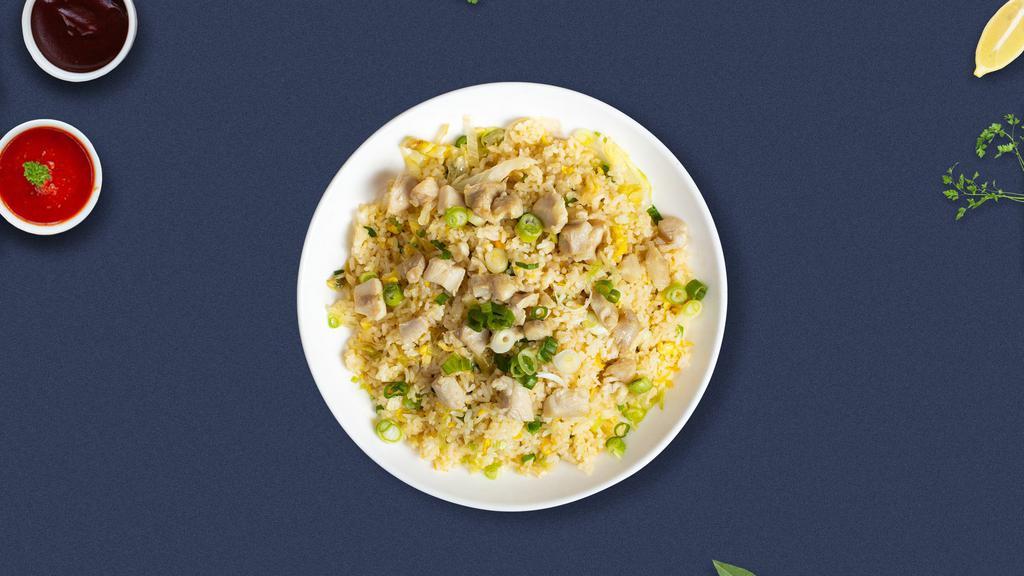 Cluckin' Fried Rice · Fried rice with chicken.