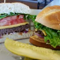 Club Burger · 1/4 lb angus beef patty, Bacon, American cheese, lettuce, tomato, mayo, ketchup, onion, and ...