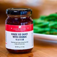 China Live Signature House XO Sauce · 4 oz bottle. Premium house-made XO sauce, dried scallops, baby shrimps, cured ham, and spices.