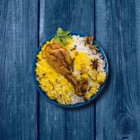 Aromatic Chicken Biryani  · Long grain imported 'basmati' rice layered with a curry of tender chicken chunks cooked in o...