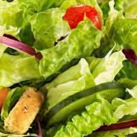 Garden Salad · Spring mix garnished with fresh tomatoes, mushrooms and choice of raw onions, hot and/or swe...