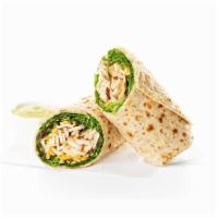 Spicy Cool Wrap · Sliced Spicy grilled chicken breast nestled in a fresh mix of green leaf lettuce with a blen...