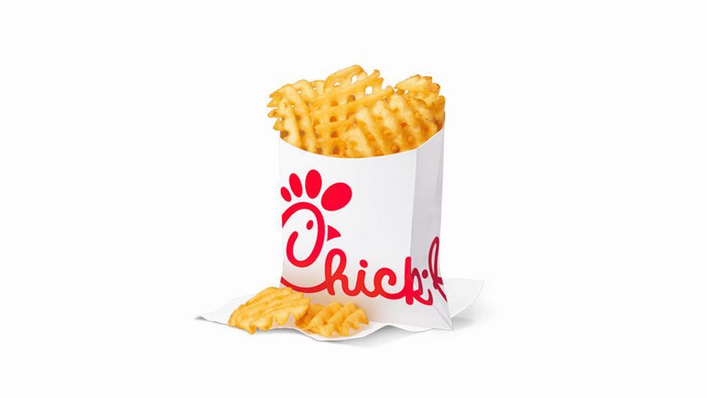 Chick-Fil-A Waffle Potato Fries® · Waffle-cut potatoes cooked in canola oil until crispy outside and tender inside. Sprinkled with Sea Salt.