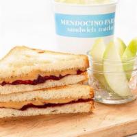 Pb & Jelly Sandwich · creamy, natural peanut butter & strawberry jam (520 cal). vegetarian.