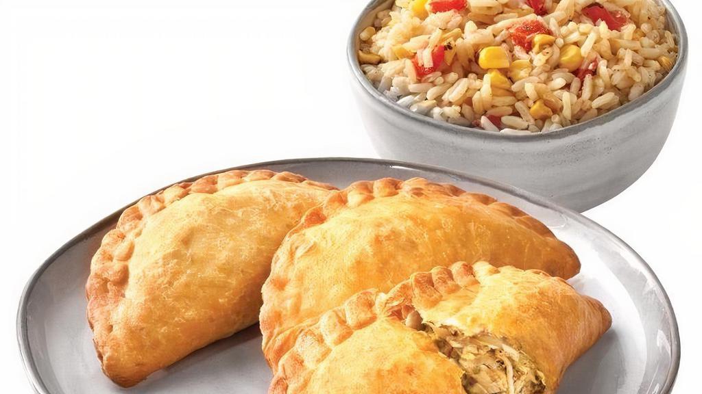 Empanada Trio Meal · Handmade daily and packed with our signature chicken, includes choice of side