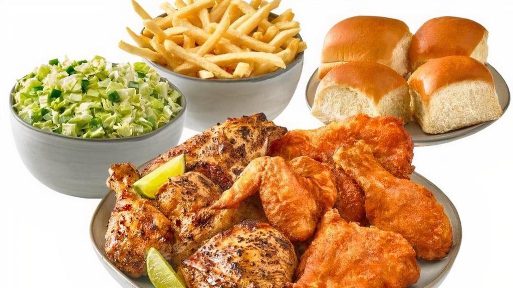 8 Piece Family Meal · Your Choice of Campero Fried or Grilled Chicken. Includes 2 Family Sides and Your Choice of Tortillas or Dinner Rolls.