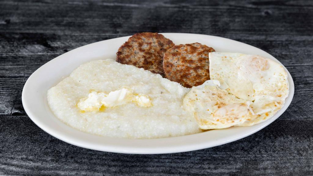 Classic Two Egg Breakfast · Choice of Bacon, Pork Sausage, Ham, or 4 oz. Beef Patty with 2 eggs and a choice of Side. Comes with Wheat or White toast.

Raisin, English Muffin, or Sourdough, add additional charge