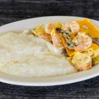 Shrimp & Eggs Scramble · Scrambled with Mushrooms and Green Onions, Cheese ( add an additional charge) with a Side an...