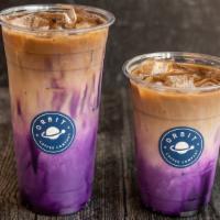 Ube Nebulae · Orbit coffee, whole milk, ube (purple yam), and vanilla, served on the rocks!