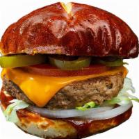 BBQ Burger · Impossible patty, vegan cheese, raw onions, pickled jalapenos pickles, tomato, lettuce, ketc...