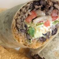 Grilled Chicken Burrito · Rice , beans, salsa, cheese or sour cream, lettuce, and grilled chicken