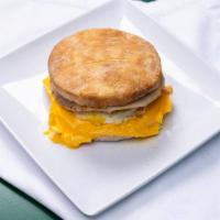 English Muffin · Grilled Ham and Bacon, two fried eggs, cheese,  served with Sala sauce.
