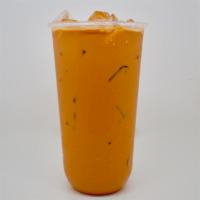 Thai Tea · Strongly brewed Thai Tea topped with half & half. A bold, refreshing, and sweet blend (Conta...