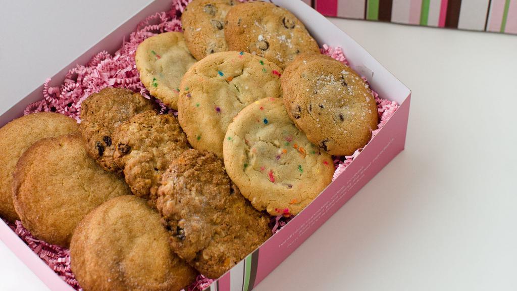 Cookies 6-Pack · A selection of Kara’s cookies: chocolate chip, confetti, snickerdoodle, and oatmeal raisin. (we will do our best to accommodate flavors).