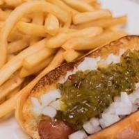 All Beef Hot Dog Meal  · 4 oz natural casing all-beef hot dog, topped with sweet relish & diced onions served with fr...