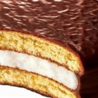 Choco Pie · A snack cake consisting of two small round layers of cake with marshmallow filling and a cho...