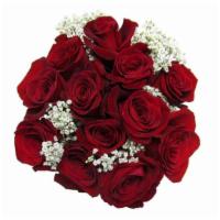 Dozen Rose Bouquet, Red · If selected color is not available a substitution will be made with available colors.